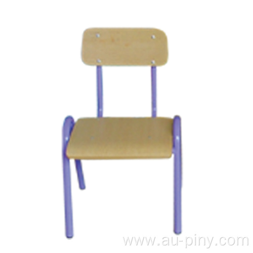 Kindergarden plywood chair with metal leg